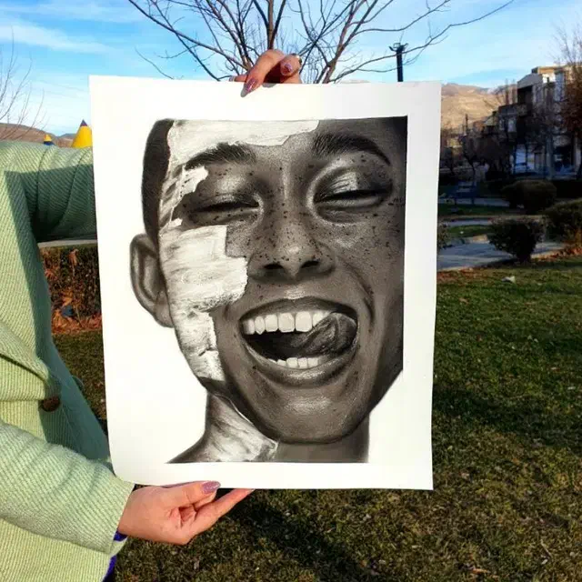 سفارش نقاشی چهره سیاهقلم|تابلو، نقاشی، عکس|سقز, |دیوار