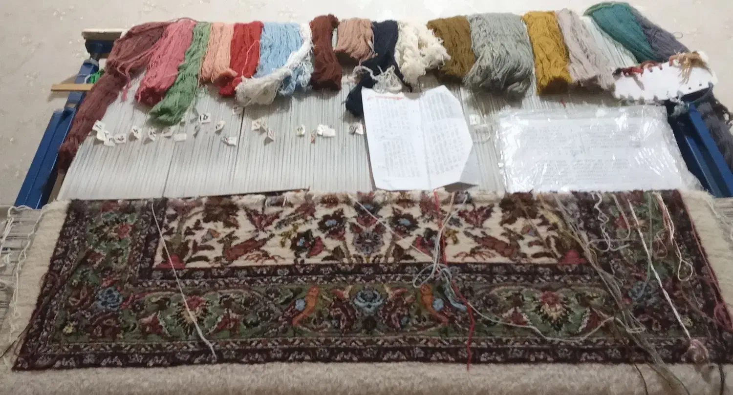 فرش دست بافت نیمه کاره|فرش|مشکین‌دشت, |دیوار