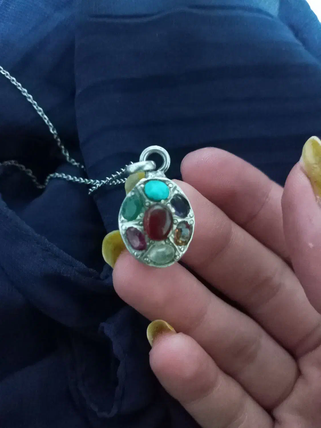 پلاک زنجیر نقره هفت گنج|جواهرات|کرمانشاه, |دیوار