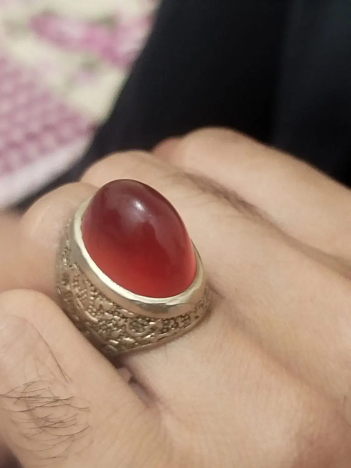 انگشتر عقیق گله قندی بفروش می رسد|جواهرات|میبد, |دیوار