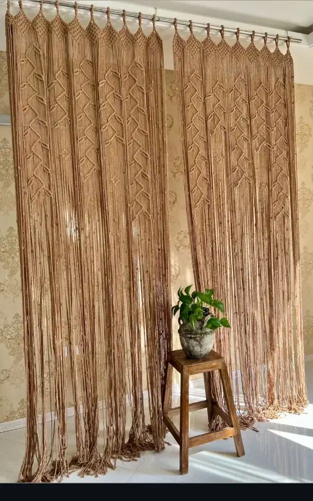 بافت پرده مکرومه|پرده، رانر، رومیزی|رودبار, |دیوار