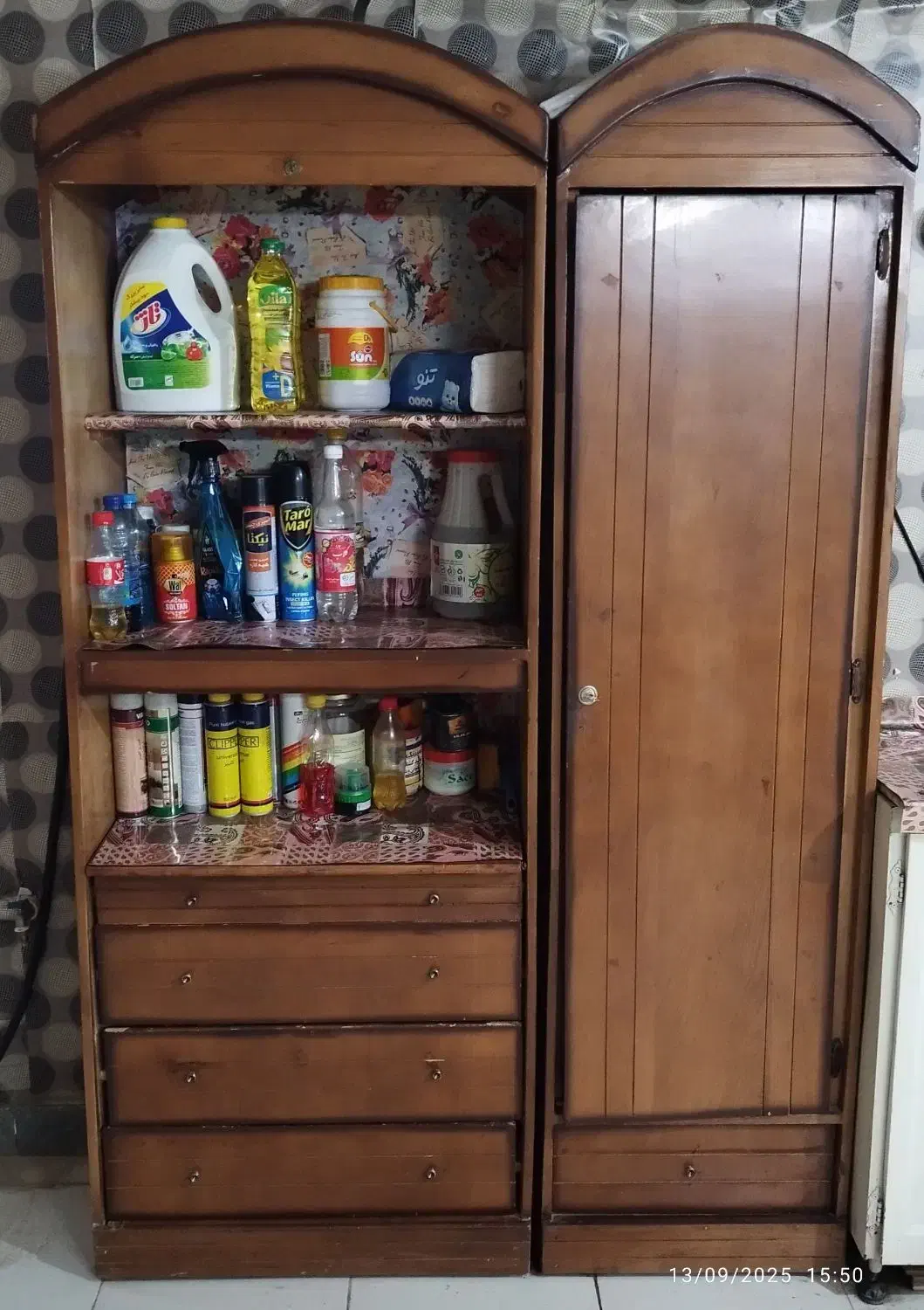 فروش کمد دو تیکه چوبی|جاکفشی، کمد، دراور|تکاب, |دیوار