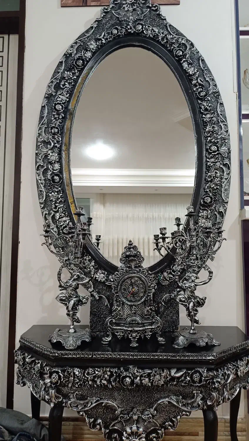 بوفه وآینه شمعدان|بوفه، ویترین، کنسول|ملکان, |دیوار