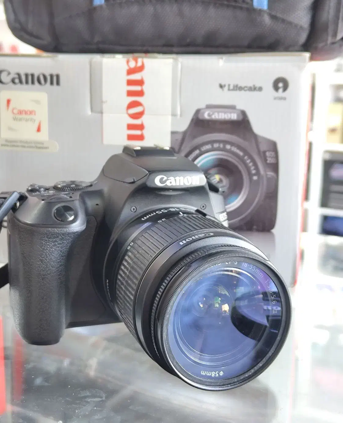 دوربین عکاسی کنون 250d درحد آکبند استفاده نشده|دوربین عکاسی و فیلم‌برداری|اهواز, زیتون کارمندی|دیوار