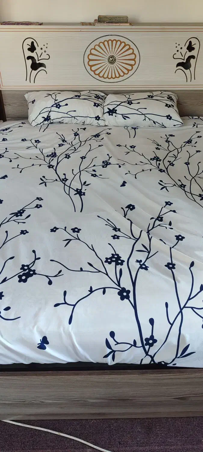 تخت دونفره همراه باکفی|تخت و سرویس خواب|سیمین شهر, |دیوار