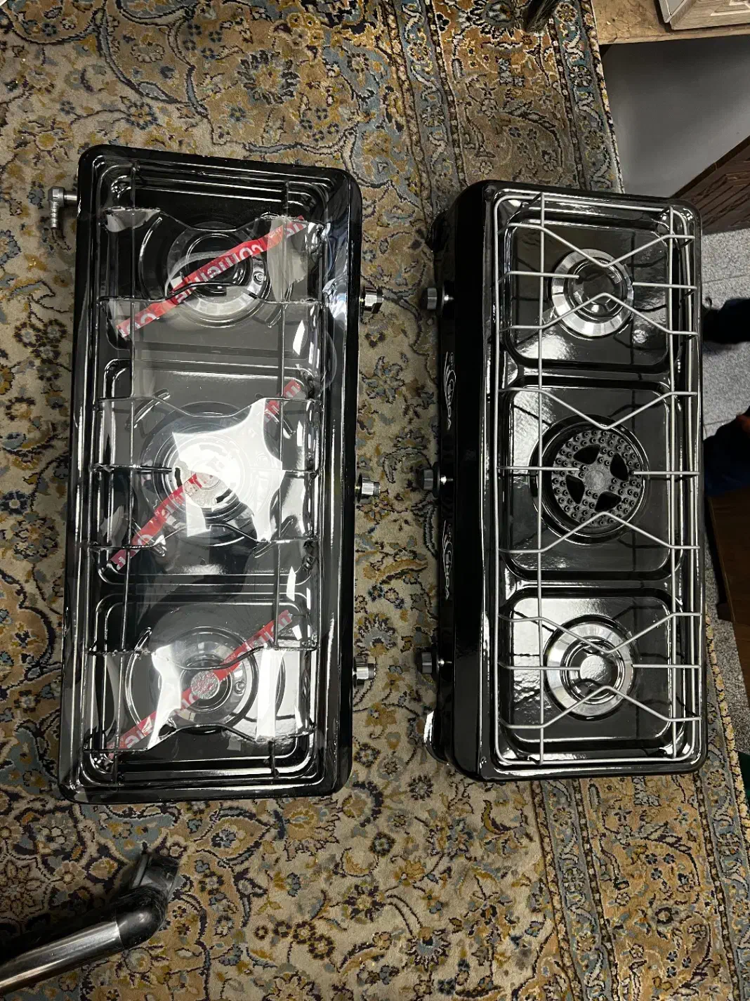 اجاق گاز دو و سه شعله رومیزی لعابی سفید مشکی|اجاق گاز و لوازم برقی پخت‌وپز|تهران, هفت چنار|دیوار