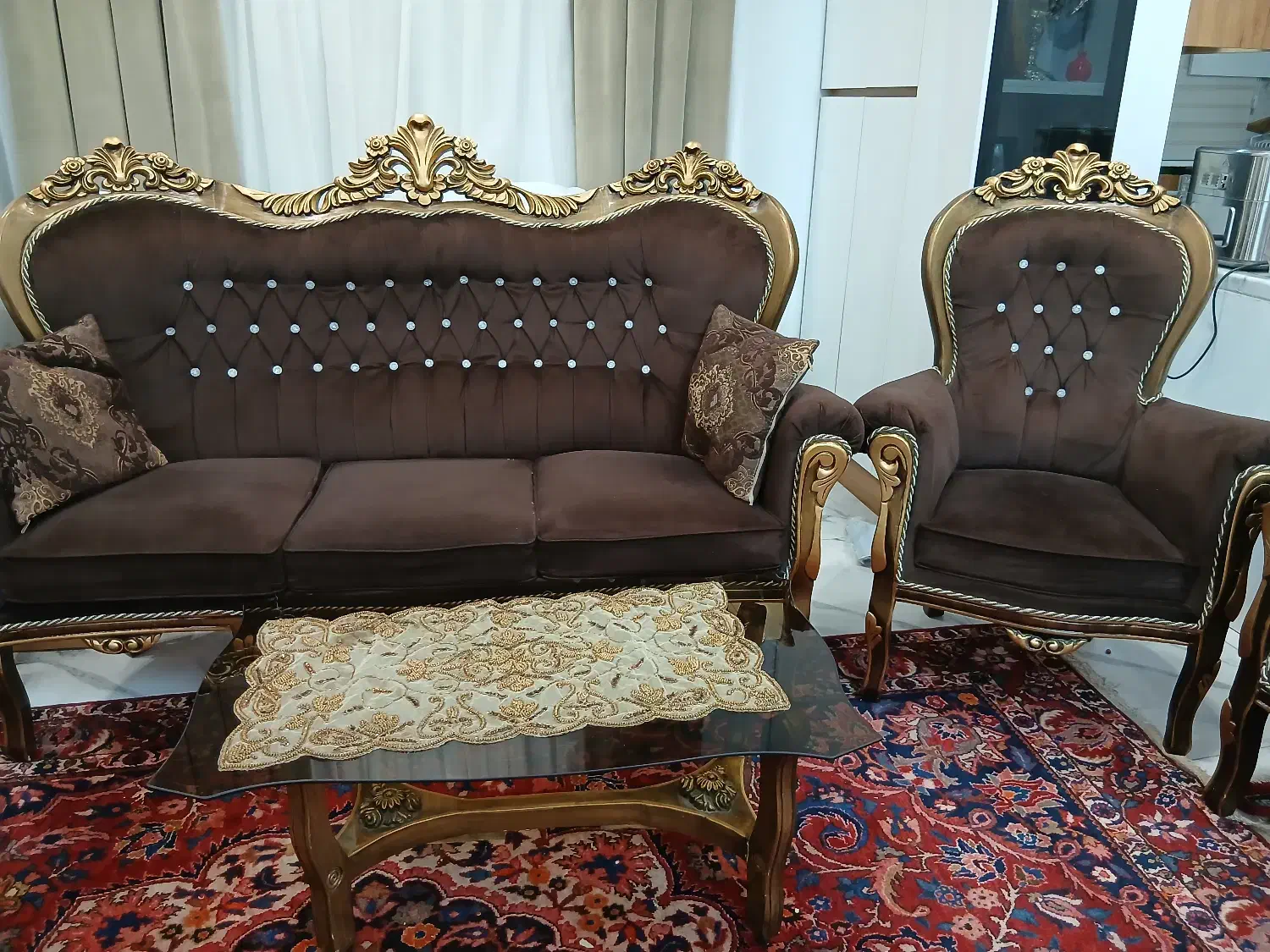 مبلمان استیل ۹نفره شیک و تمیز|مبلمان خانگی و میز عسلی|تهران, کاشانک|دیوار