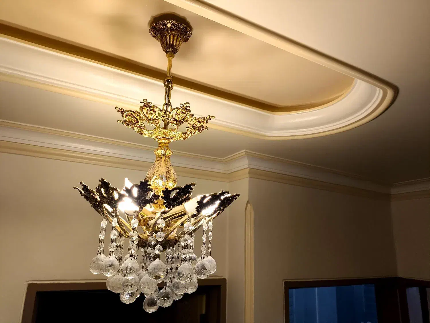 لوستر برنجی|لوستر و چراغ آویز|اراک, |دیوار