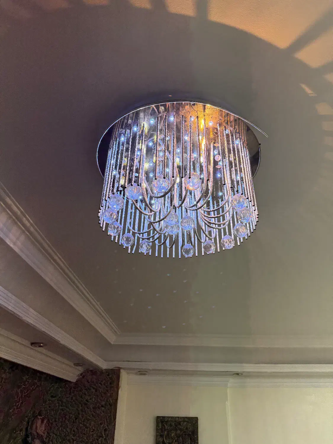 لوستر سقفی|لوستر و چراغ آویز|تهران, گلستان (شهرک راه آهن)|دیوار