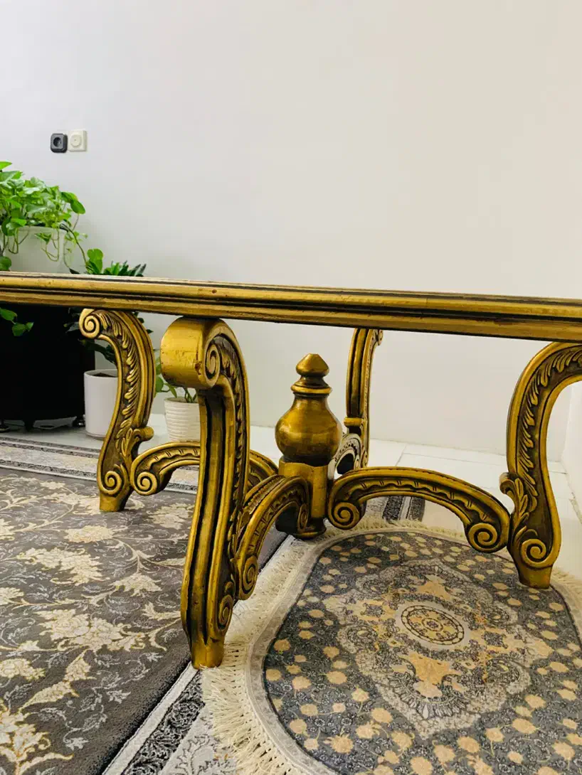 میز استیل روکش طلا به همراه شیشه|میز و صندلی غذاخوری|تهران, اوقاف|دیوار