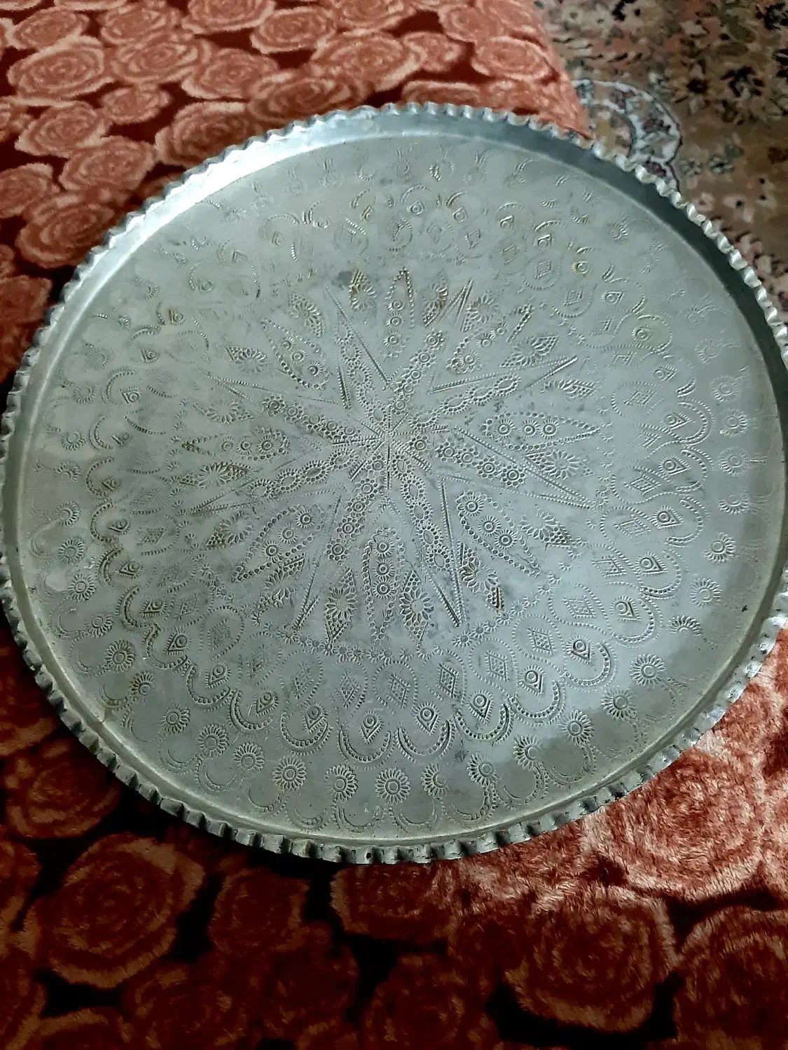 سینی چای مسی تقریبا قدیمی قطر۳۵|کلکسیون اشیاء عتیقه|خرمدره, |دیوار