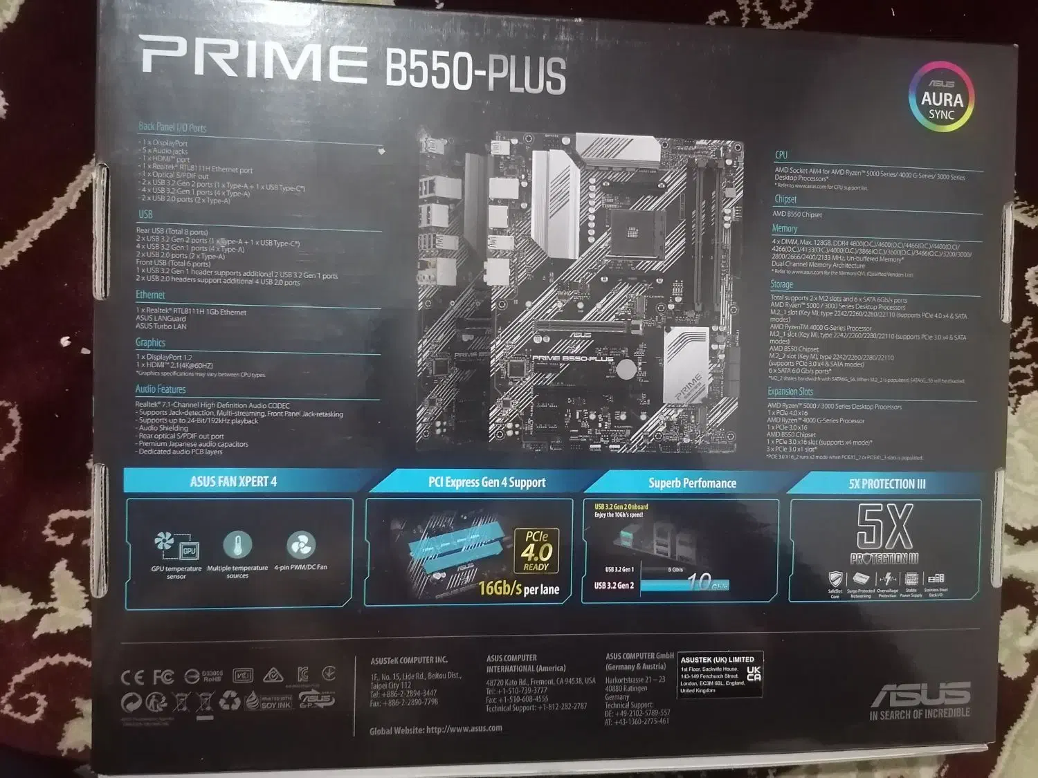 مادربردb550 prim plus am4 amd نو اکبند|قطعات و لوازم جانبی رایانه|تهران, پونک|دیوار