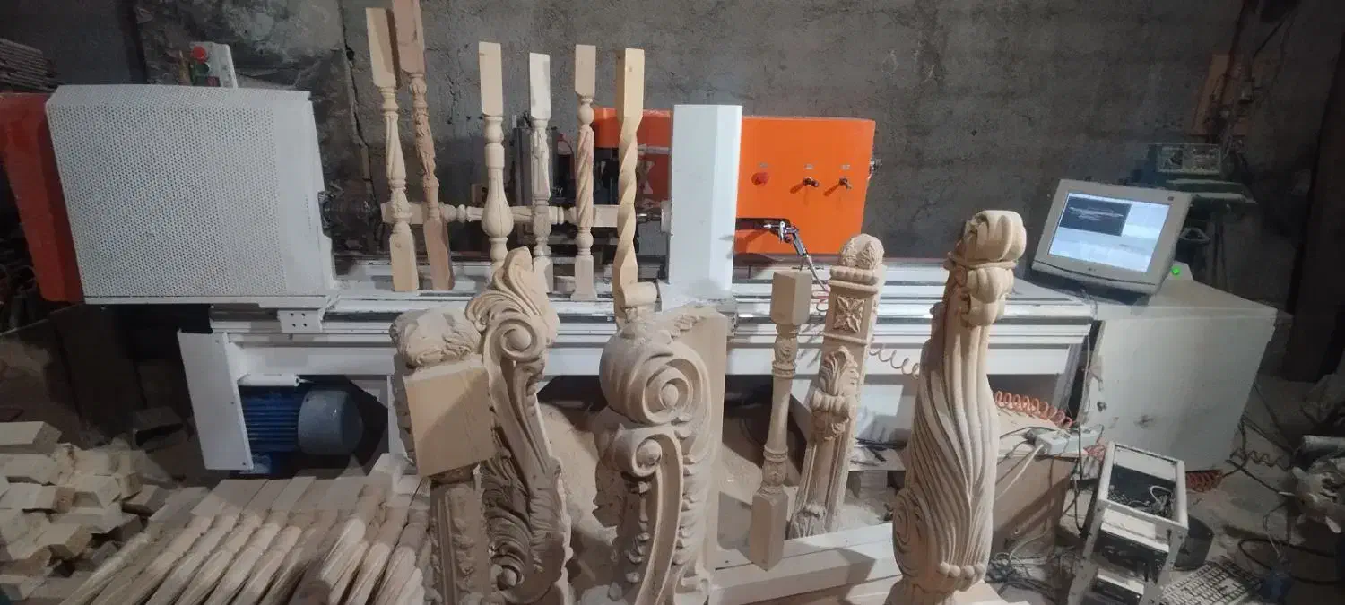 تولید پایه صراحی نرده چوبی مبل خراطی منبت پرس گرم|خدمات پیشه و مهارت|اسلام‌شهر, شهرک سالور|دیوار