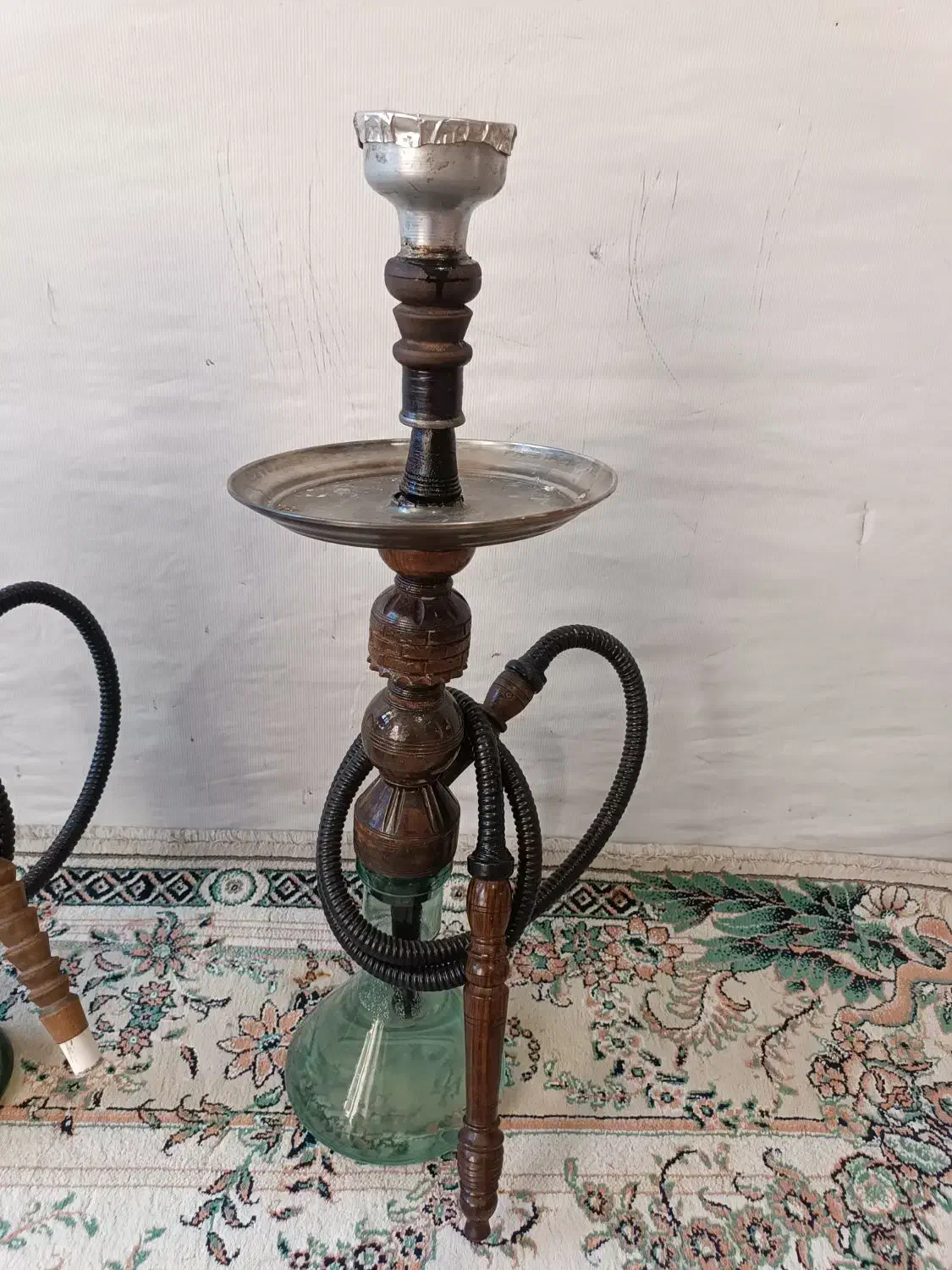 قلیان دوسیب گردو ۱۳ ساله|صنایع دستی و سایر لوازم تزئینی|چوار, |دیوار