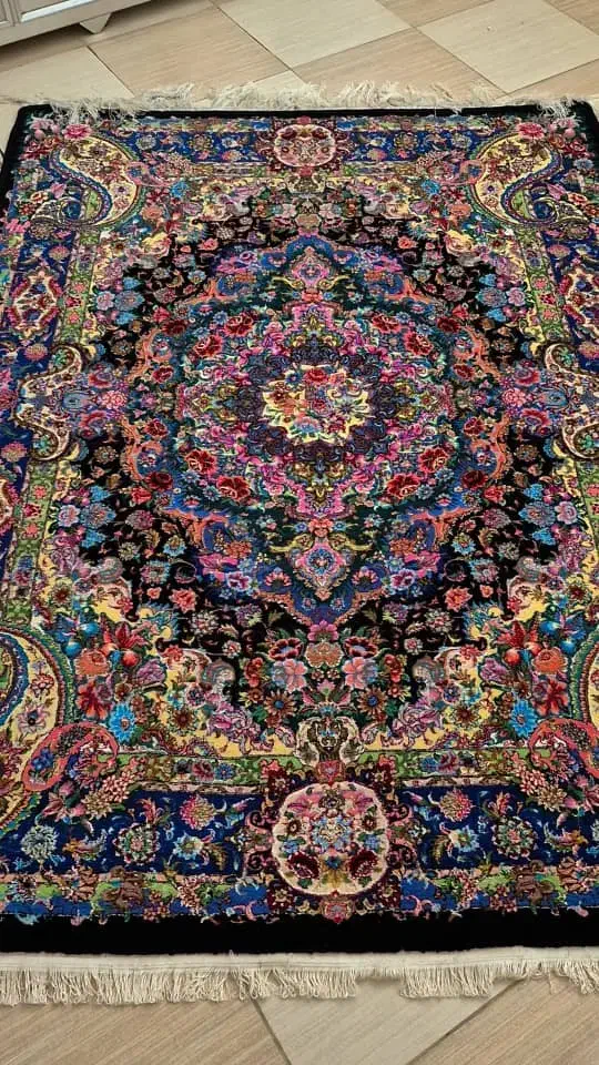 فرش سالاری زمینه سبز ابی|فرش|تبریز, |دیوار