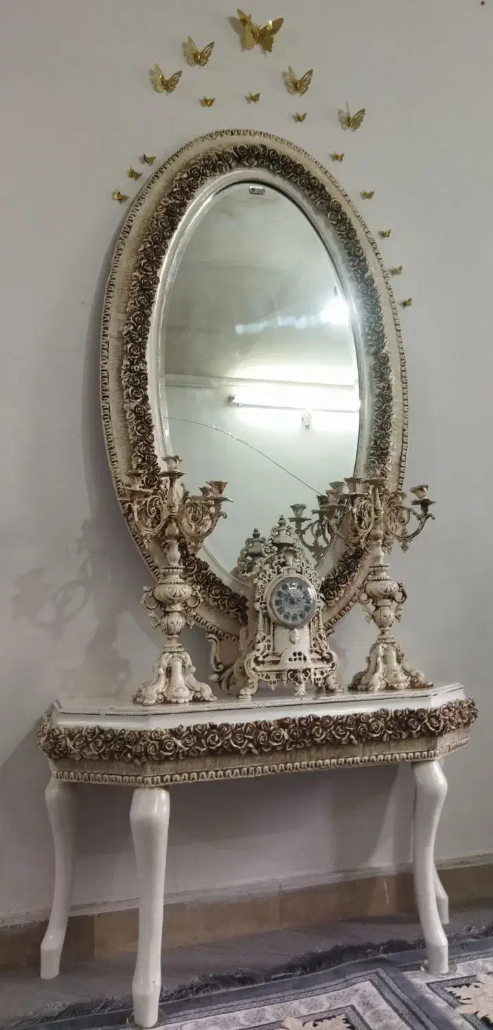 آینه شمعدان بوفه|بوفه، ویترین، کنسول|بروجرد, |دیوار