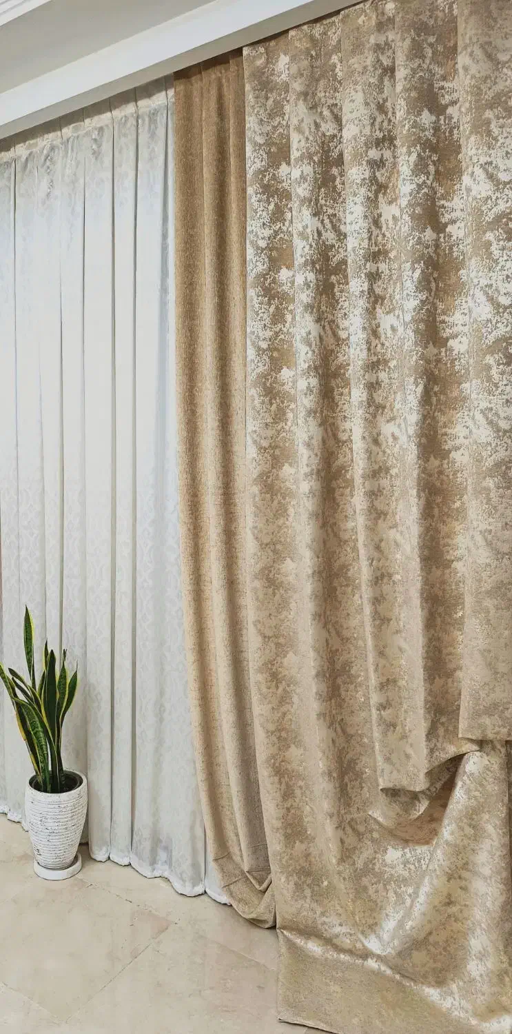 والان پرده مخمل پتینه کرم طلایی|پرده، رانر، رومیزی|تهران, صادقیه|دیوار