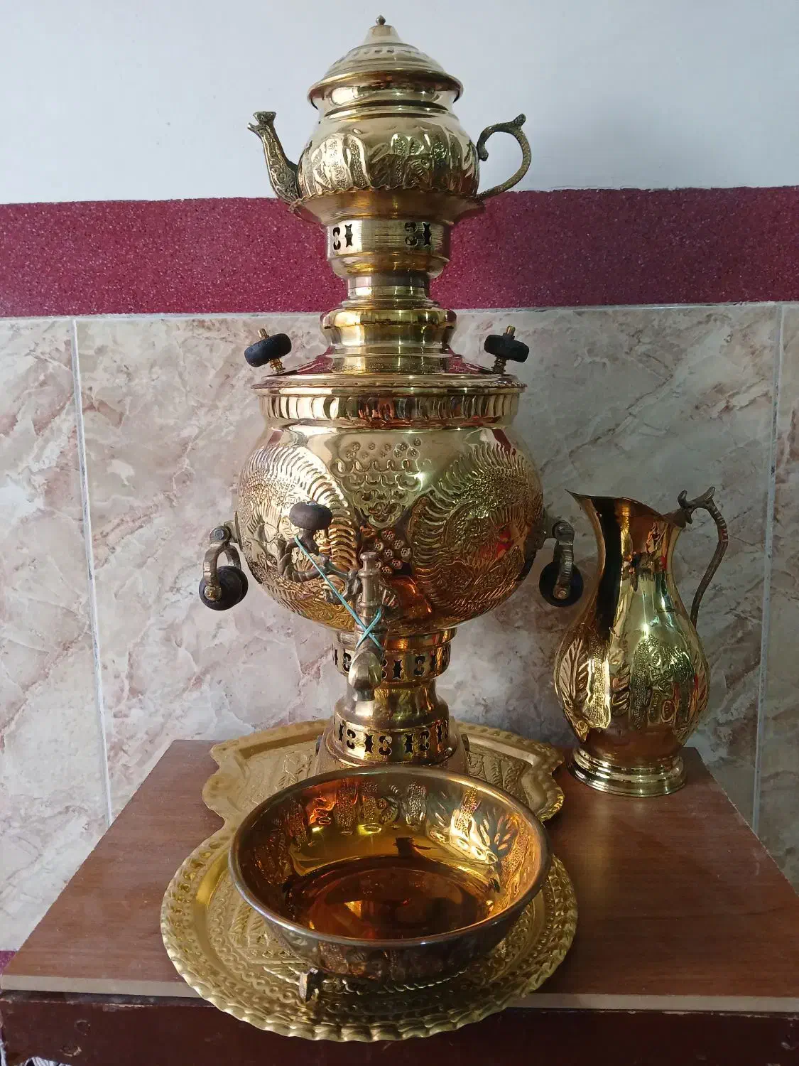 سرویس سماور ذغالی 6 لیتری|سماور، چایساز، قهوهساز|میاندوآب, |دیوار