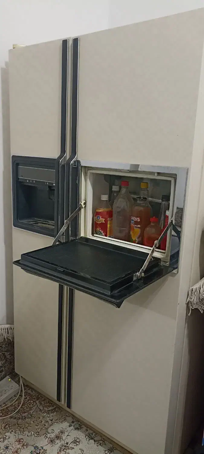 یخچال ساید بای ساید آمریکایی بدنه چرمی|یخچال و فریزر|فردوس (خراسان), |دیوار