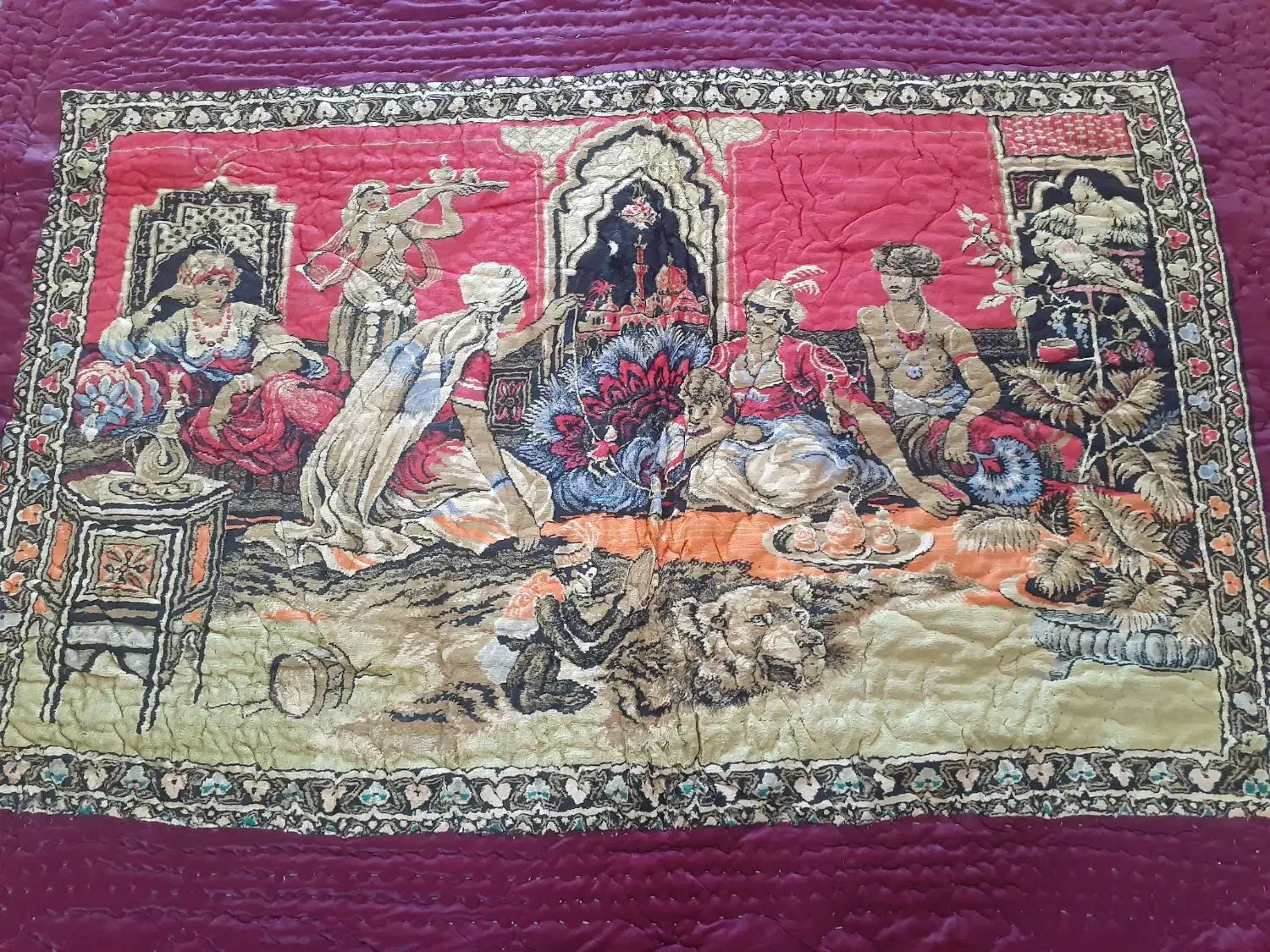 تابلو فرش قدیمی|تابلو فرش|صحنه, |دیوار