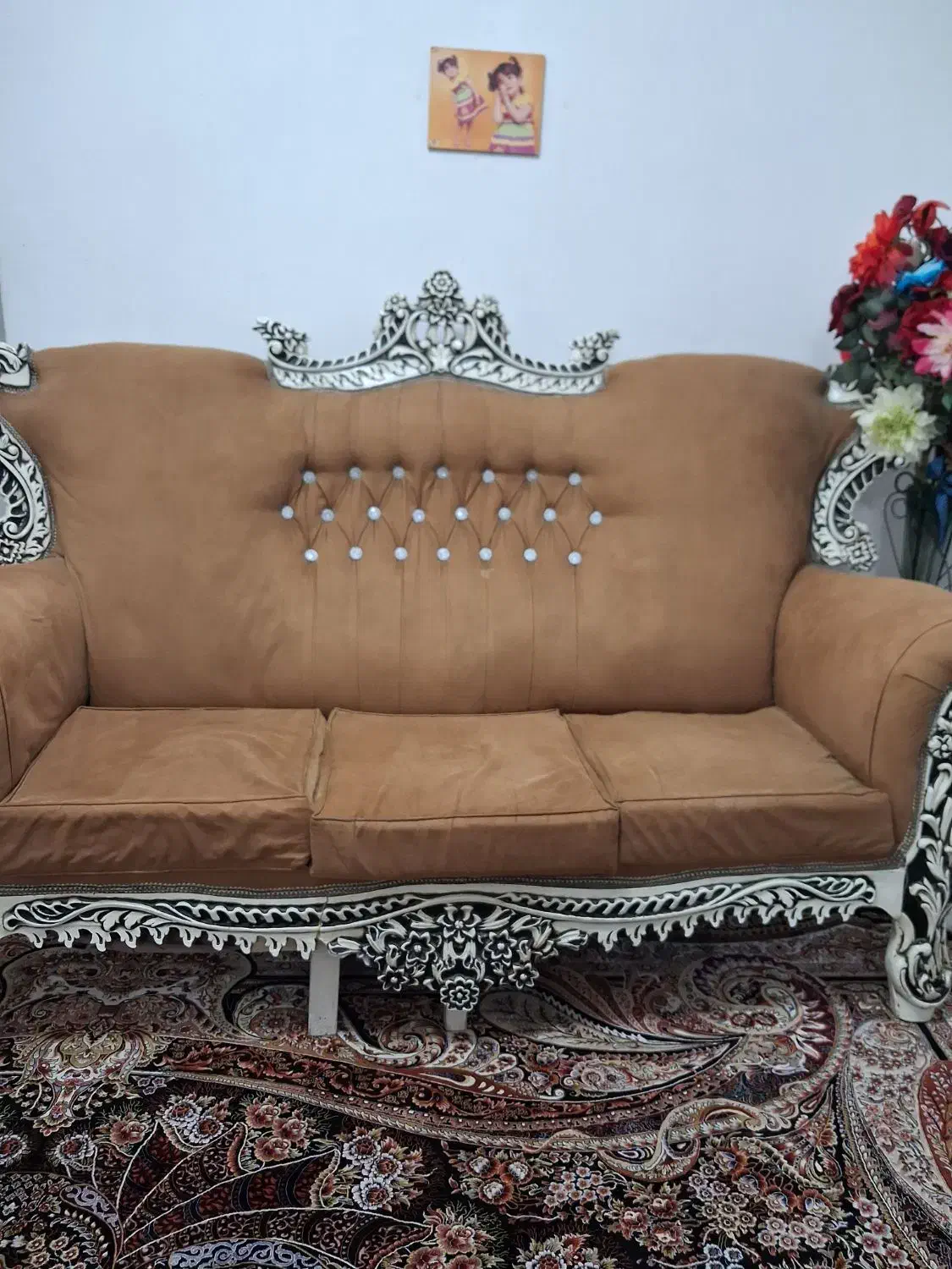 مبل سلطنتی 7 نفره|مبلمان خانگی و میز عسلی|صومعه‌سرا, |دیوار