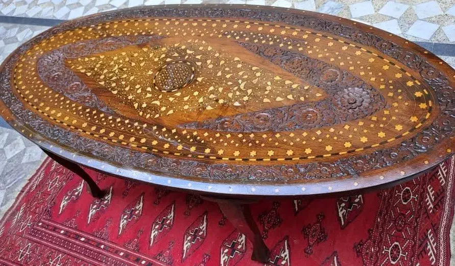 میز بیضی منبت شده با عاج|صنایع دستی و سایر لوازم تزئینی|تهران, دانشگاه شریف|دیوار
