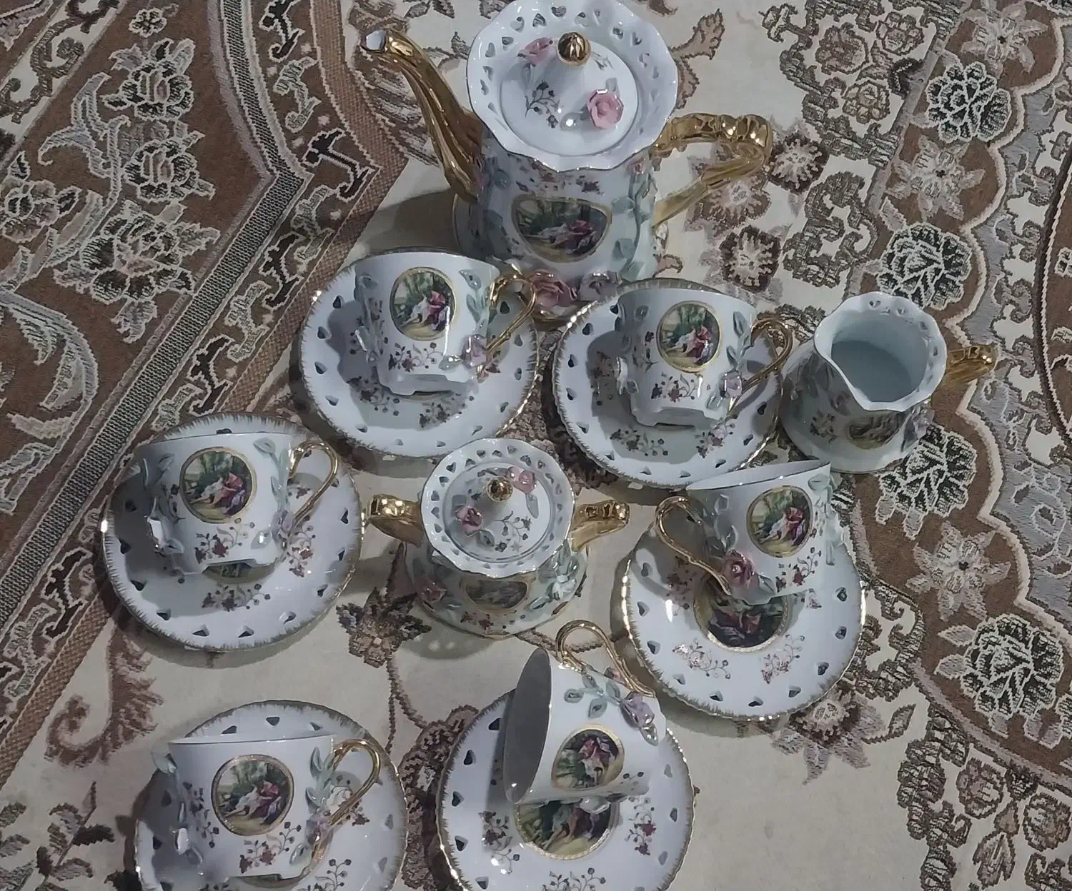 سرویس چای خوری و میوه خوری نو|ظروف سرو و پذیرایی|مبارکه, |دیوار