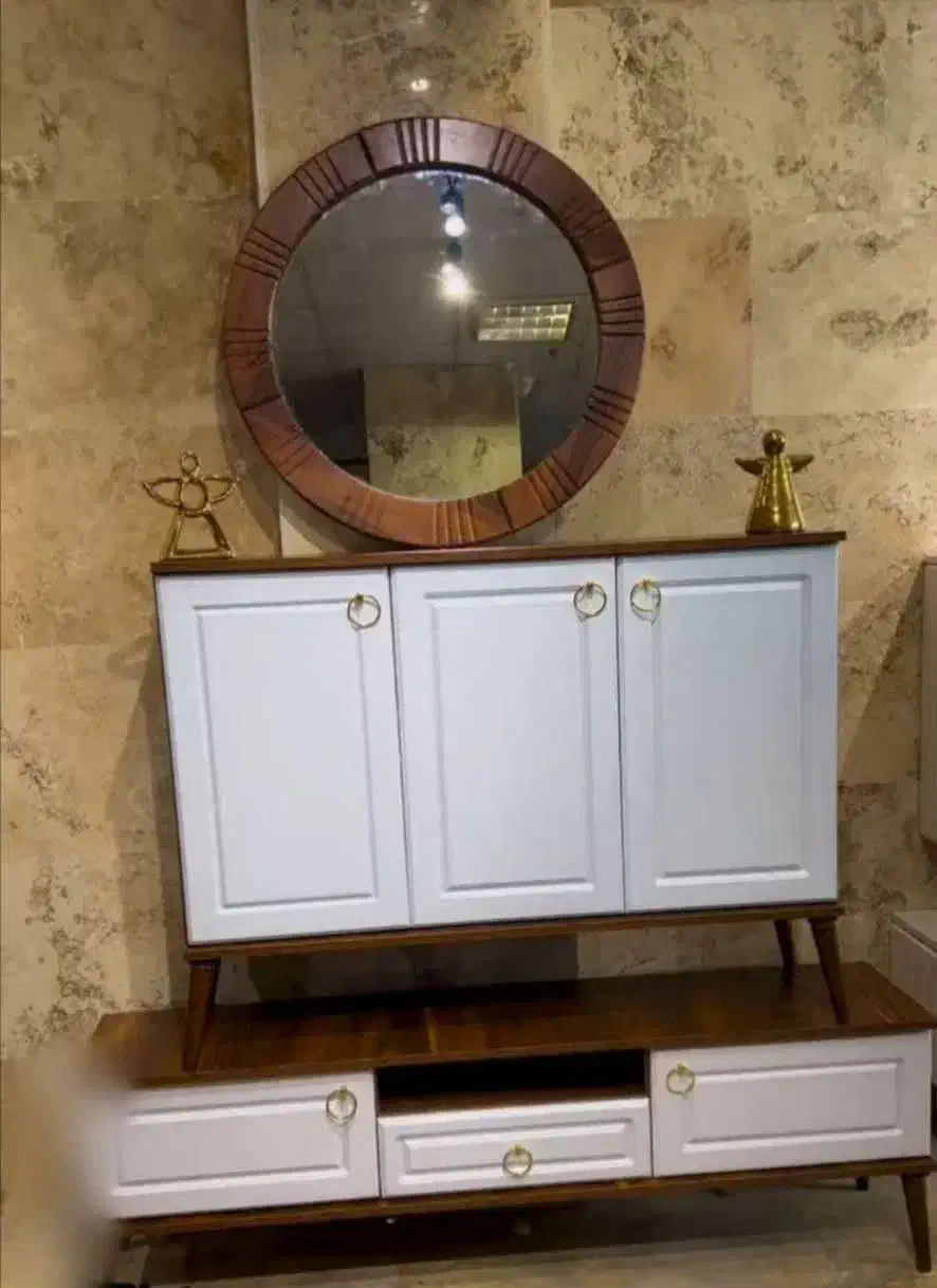 آیینه و کنسول میز تی وی و جاکفشی|میز تلویزیون|هشتگرد, شهرک راه آهن|دیوار