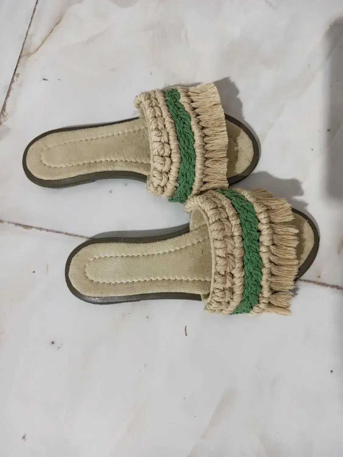 صندل مکرومه|کیف، کفش، کمربند|قم, کلهری|دیوار