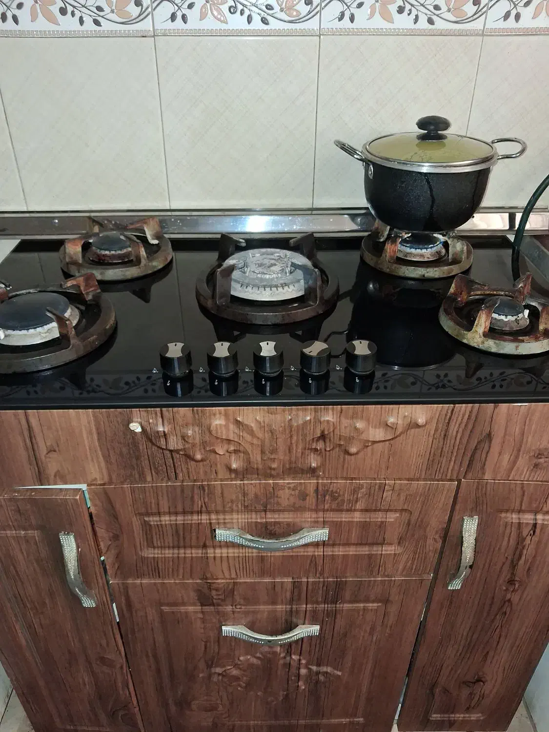 گاز رومیزی اخوان به همراه کابینت|اجاق گاز و لوازم برقی پخت‌وپز|ری, فیروزآبادی|دیوار