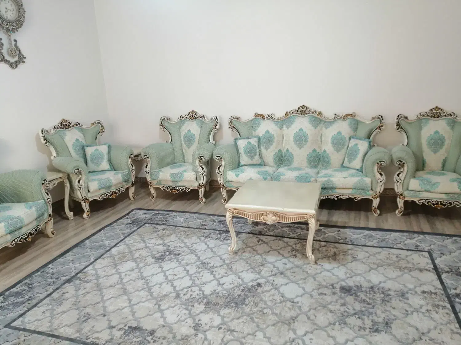 مبل استیل 7نفره با صندلی 4نفره میز عسلی|مبلمان خانگی و میز عسلی|گلستان (تهران), |دیوار