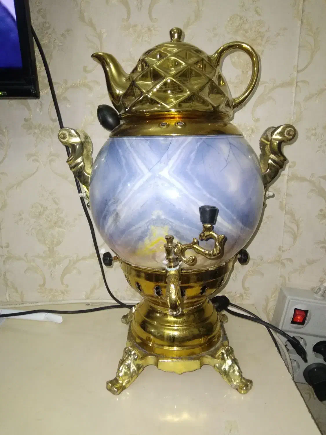 سماور گازی ۶لیتری با قوری طرح سنگی|سماور، چایساز، قهوهساز|پاکدشت, پاکدشت (مامازند)|دیوار