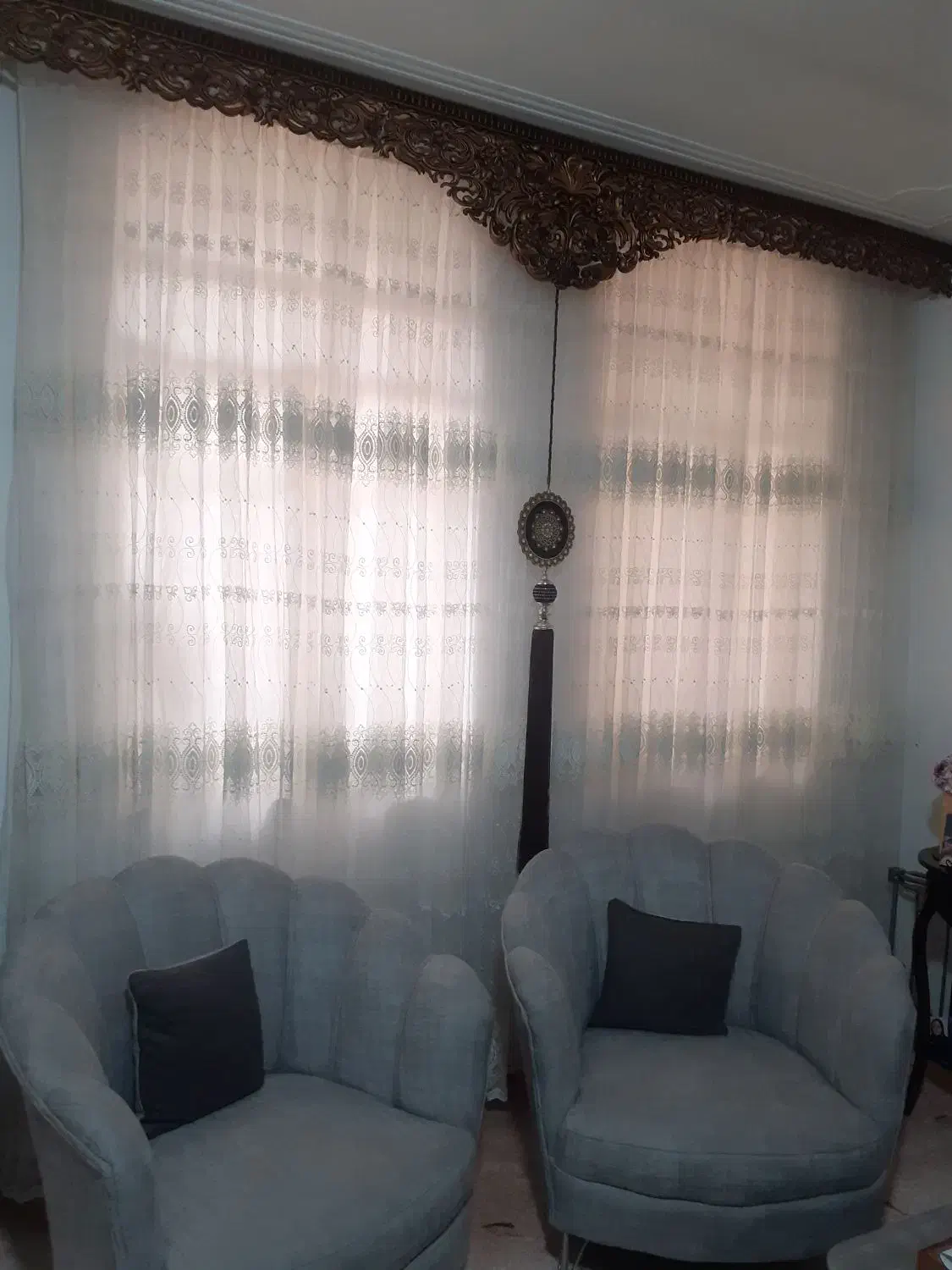 پرده پنجره ودر باکتیبه|پرده، رانر، رومیزی|آبیک, |دیوار