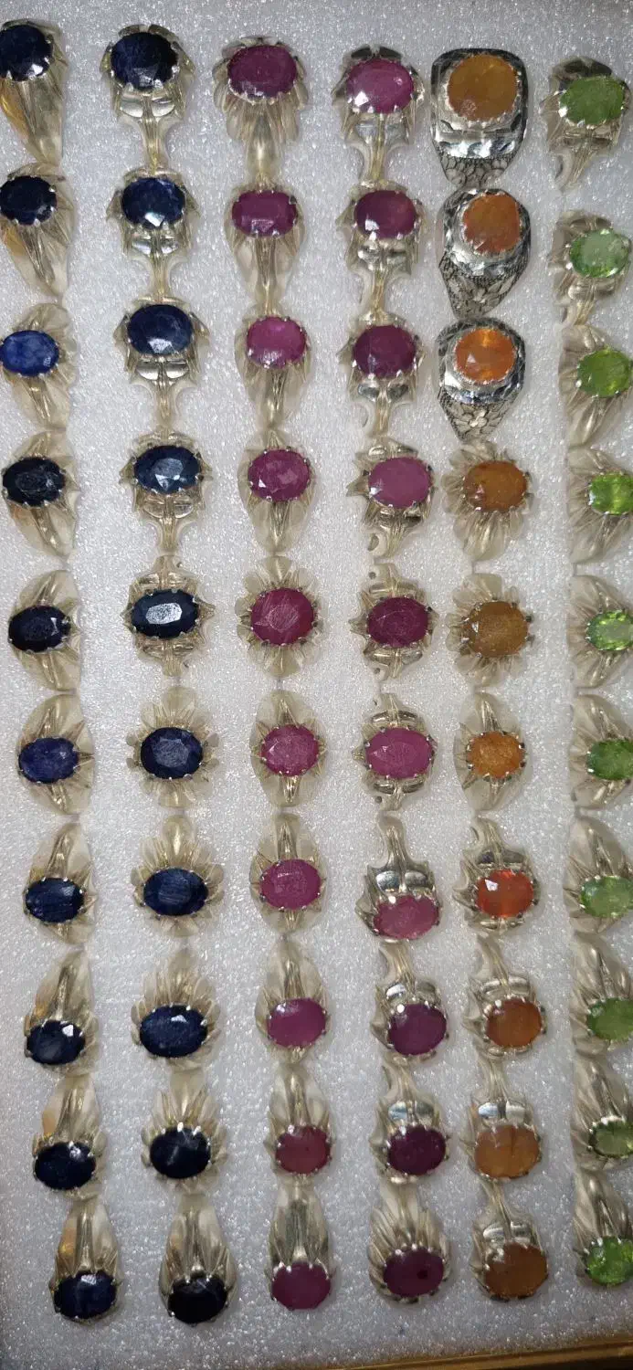 فروش انگشتر نقره کاردست با نگین معدنی|جواهرات|ملایر, |دیوار