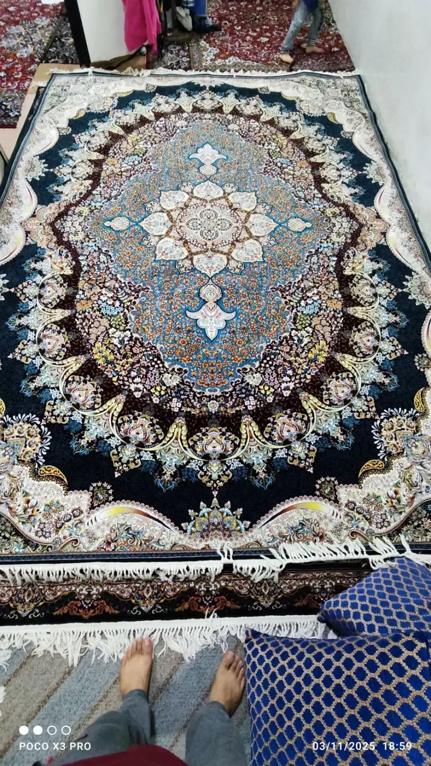 دوتا فرش ۹متری بخاری برقی و گازی ماشین لباسشویی|فرش|فشاپویه, |دیوار