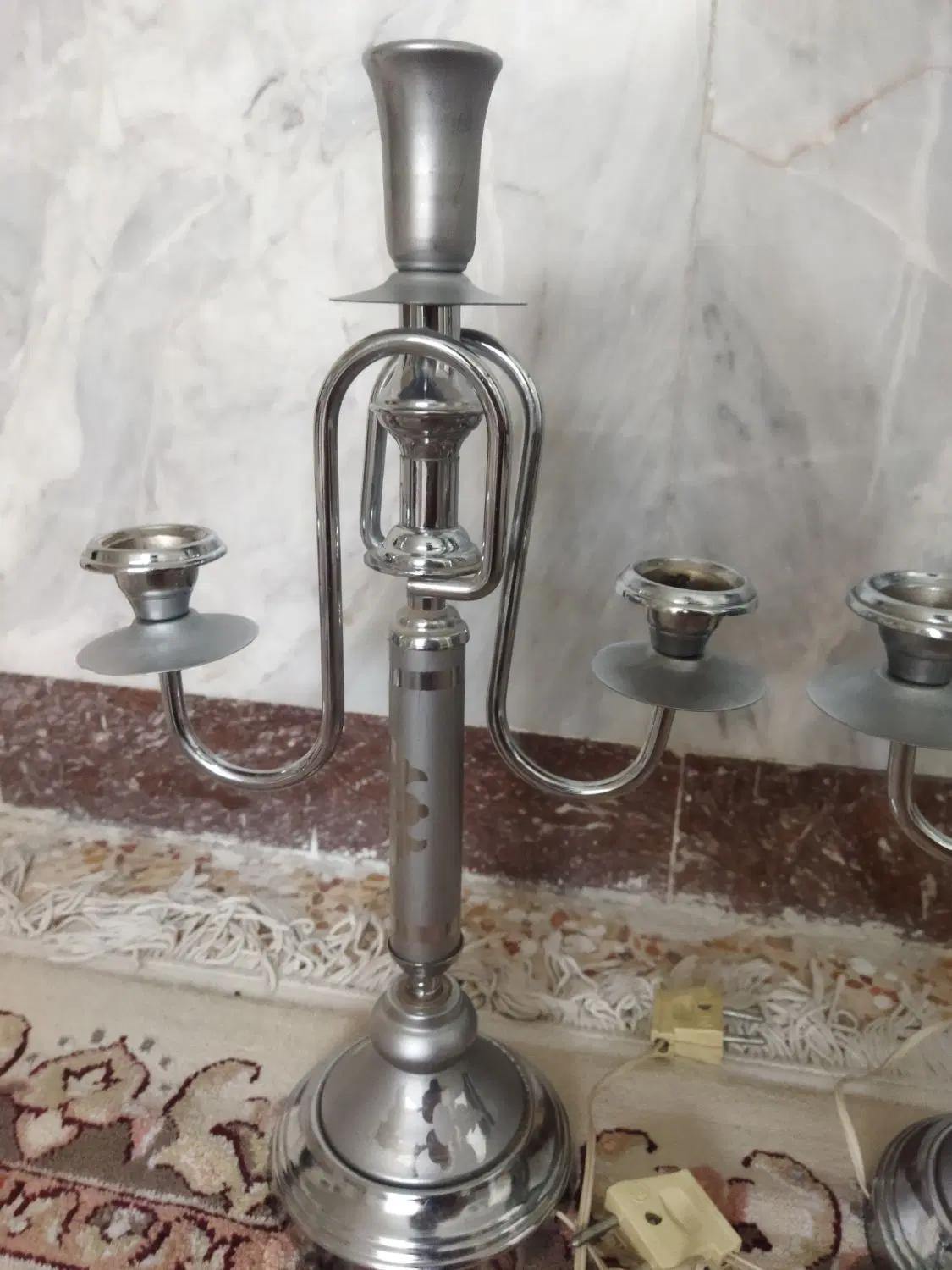 دو عدد شمعدانی استیل|مجسمه، تندیس، ماکت|کرمانشاه, |دیوار