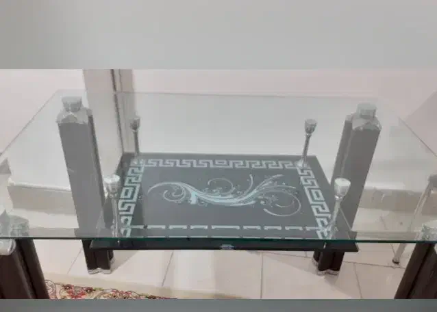 میزن ناهار خوری ۴ نفره دو طبقه شیشه ۶ میل|میز و صندلی غذاخوری|کرج, شاهین‌ویلا|دیوار