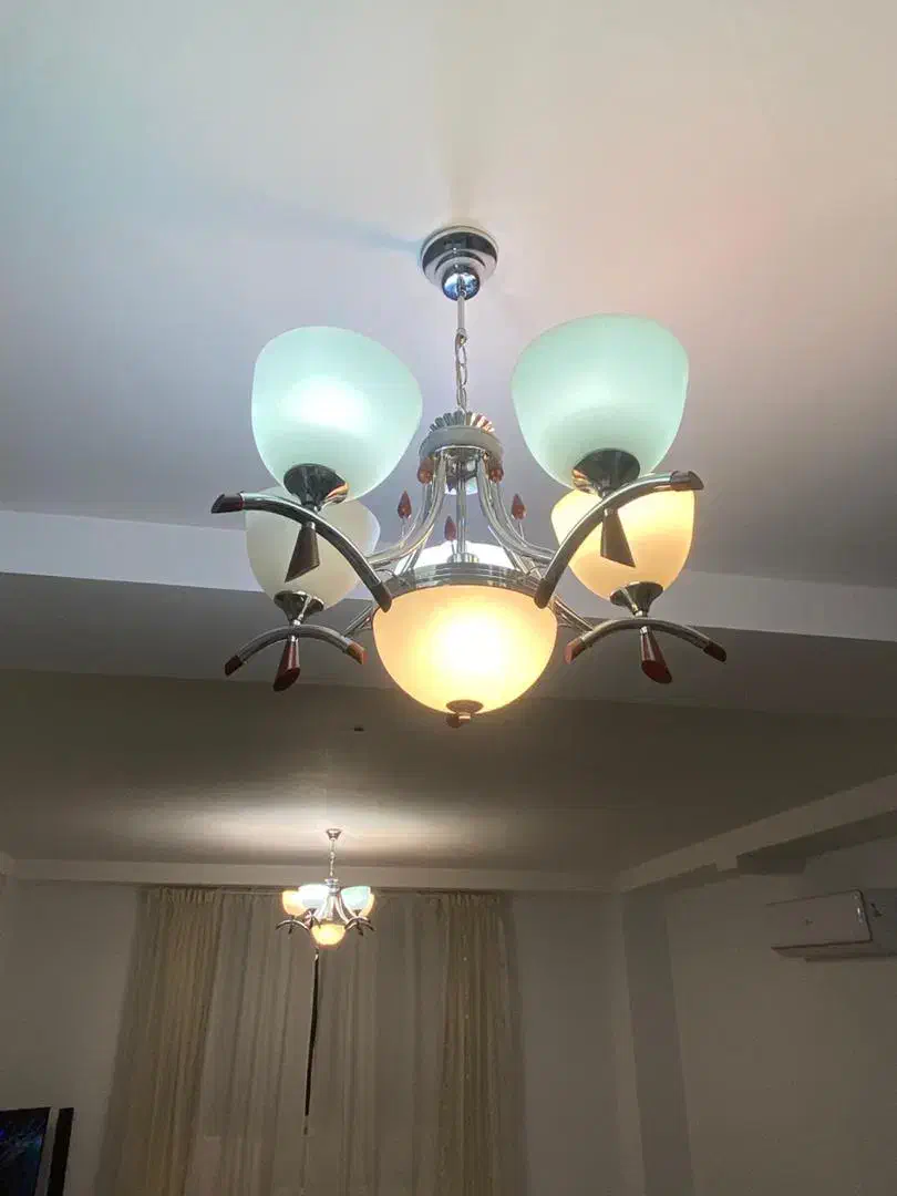 لوستر ۵ لامپی|لوستر و چراغ آویز|هشتگرد, فاز ۱ مهستان|دیوار