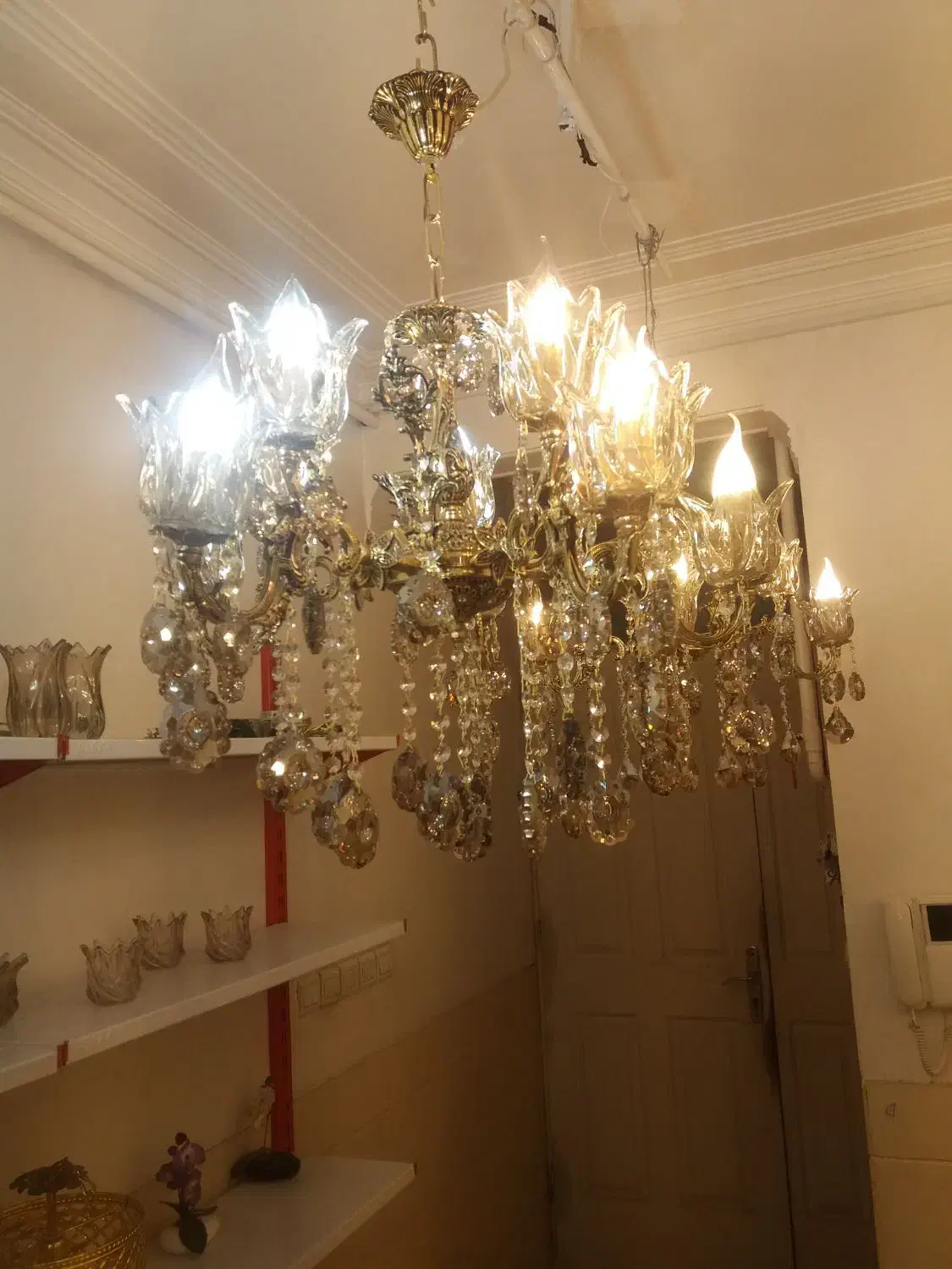 لوستر ۱۰ شعله تمام برنز ۴ قسط ۲ میلیون|لوستر و چراغ آویز|اراک, |دیوار