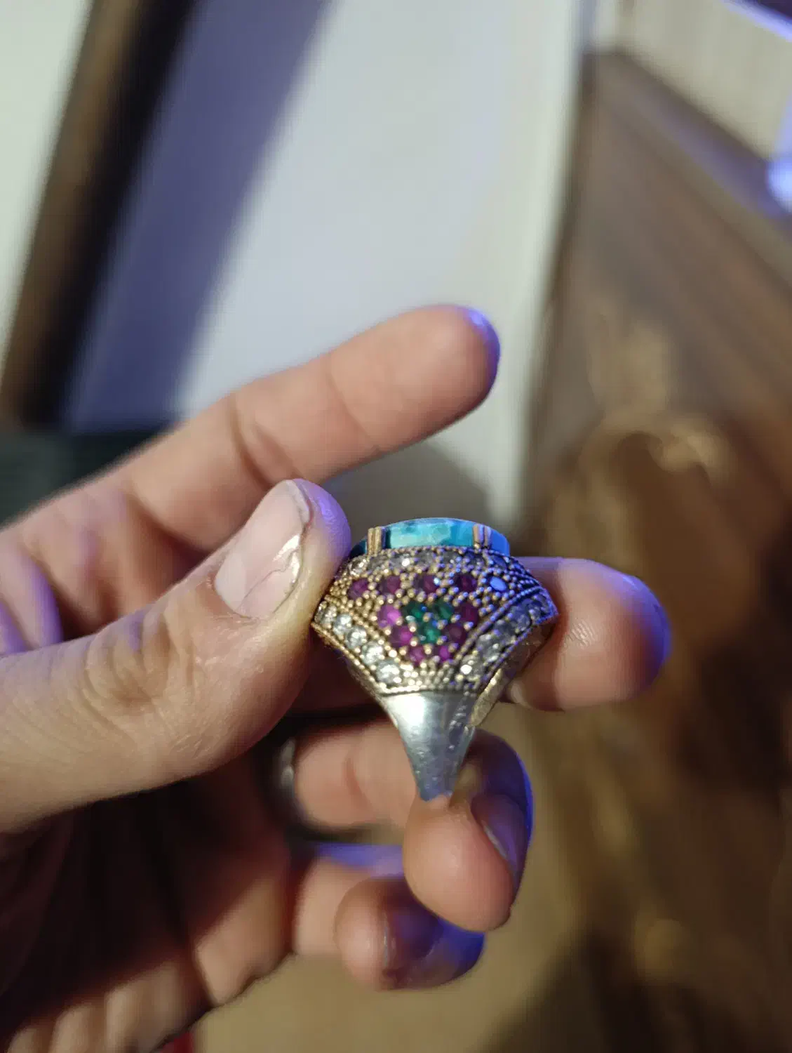 انگشتر چند جواهر نقره|جواهرات|تبریز, |دیوار