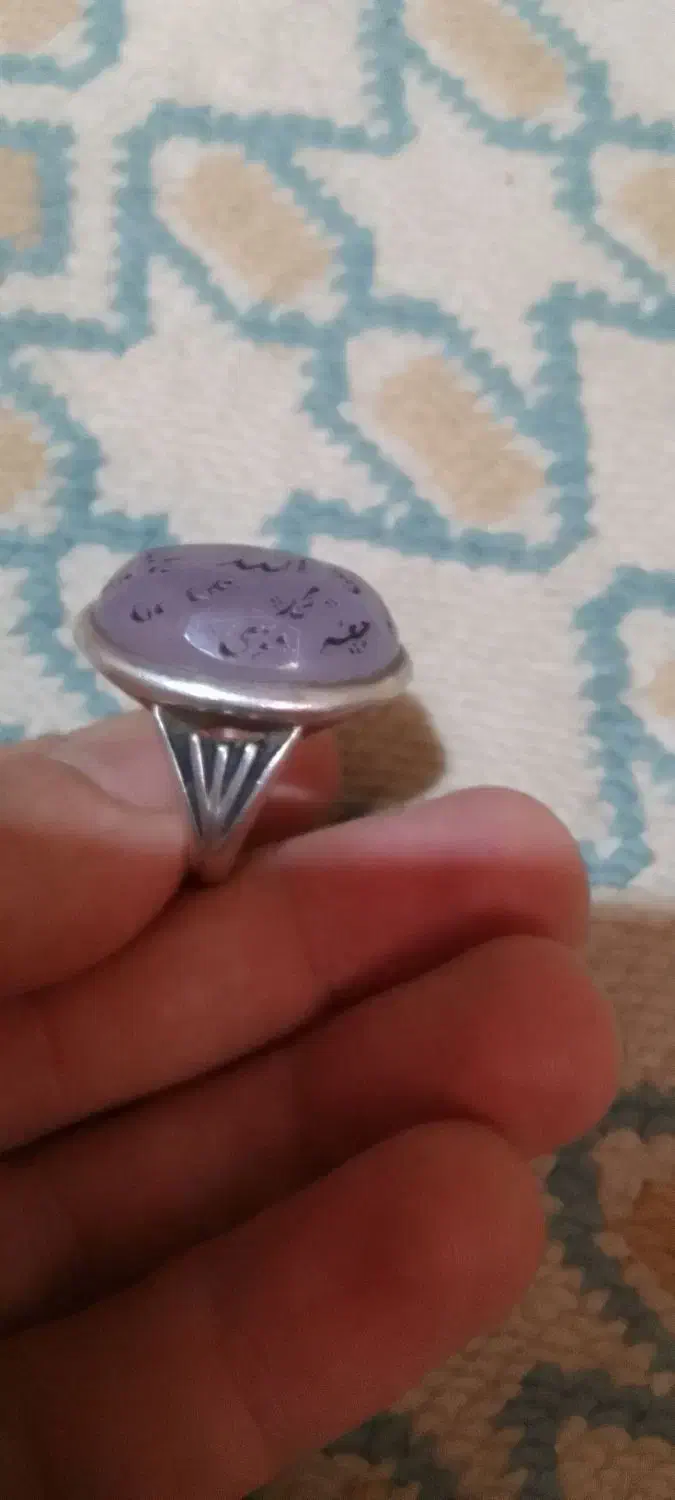 انگشتر عقیق کبود کار دست|جواهرات|سمنان, |دیوار