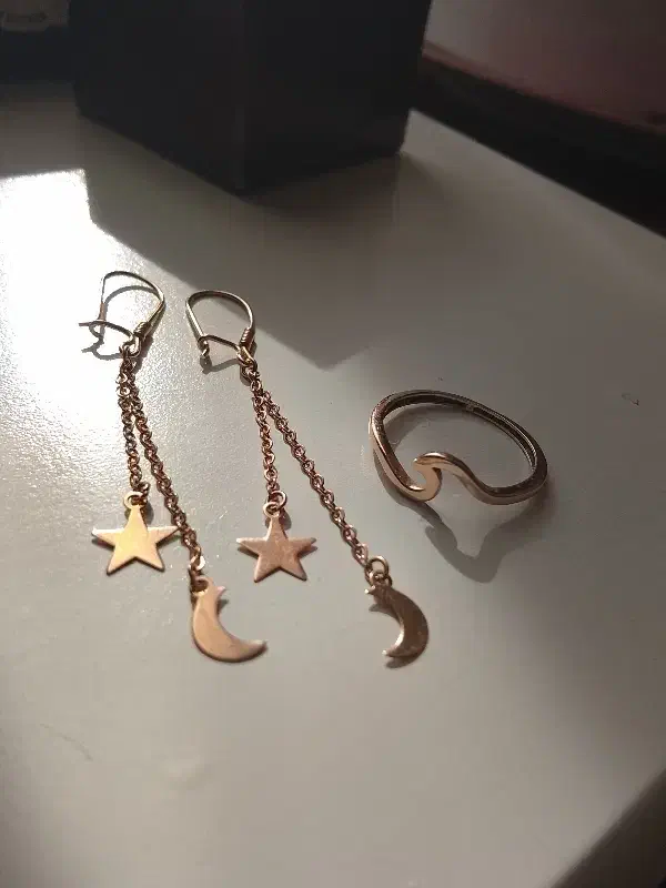 گوشواره و انگشتر مینی‌مال طلا|جواهرات|تهران, صد دستگاه|دیوار