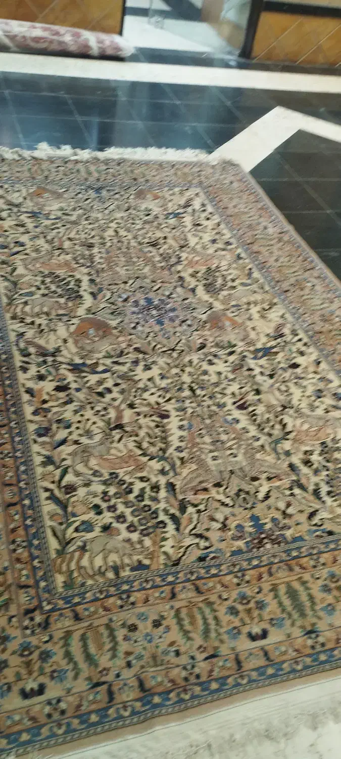 فرش دستباف نائینی ۶ متری کرک و تحریر ابریشم|فرش|اصفهان, رزمندگان|دیوار