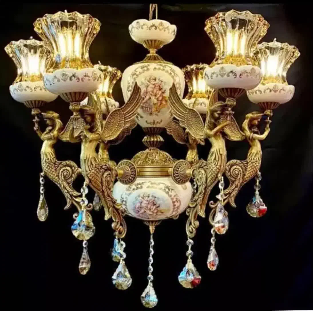 لوستر برنز سرامیک مدل فرشته|لوستر و چراغ آویز|قم, نیروگاه|دیوار