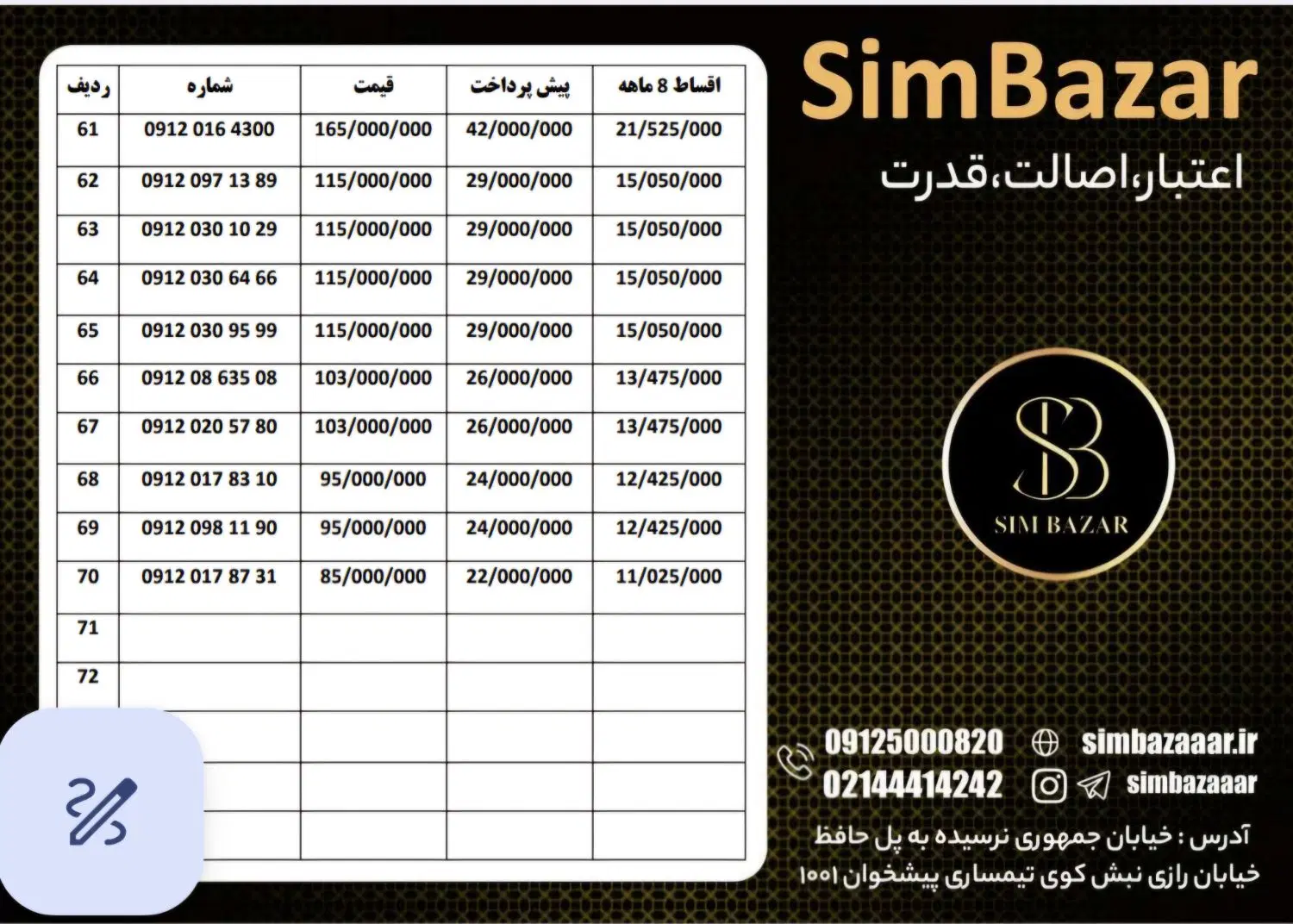 09124397537|سیم‌کارت|تبریز, |دیوار