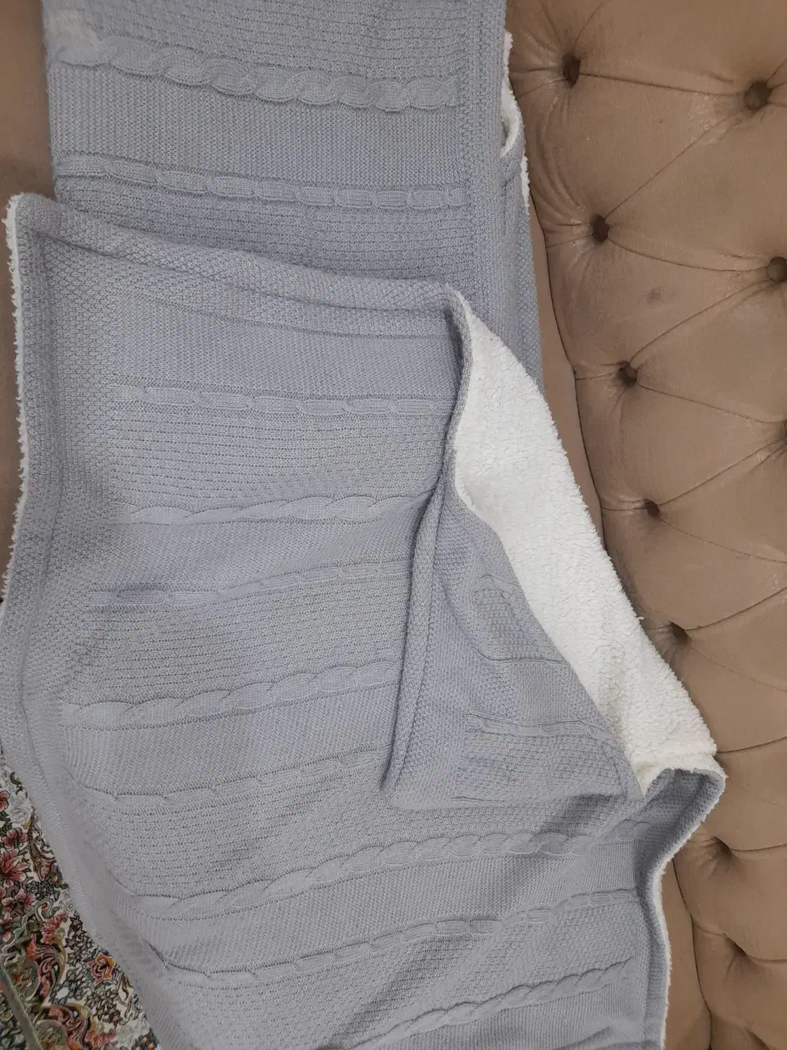 پتو دورپیچ بافت داخل کرکی کلاه دار|رختخواب، بالش، پتو|قدس, شهرک فرزان|دیوار