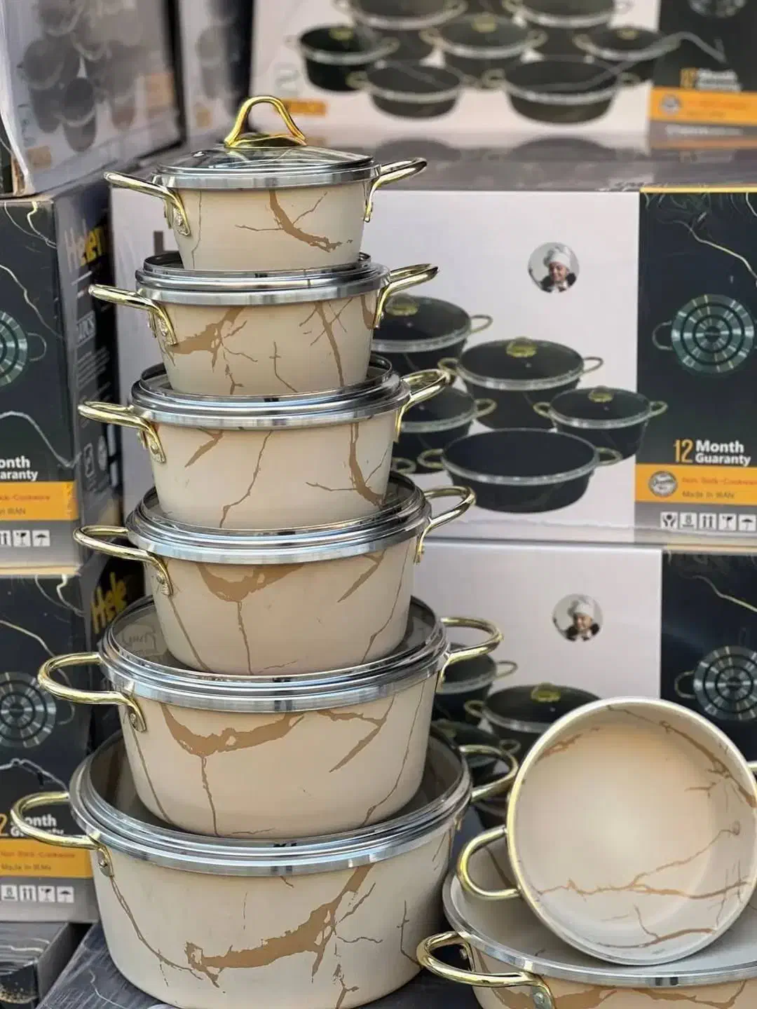 سرویس۱۴پارچه طرح چدن فورج هلنا|ظروف پخت‌وپز|تبریز, |دیوار