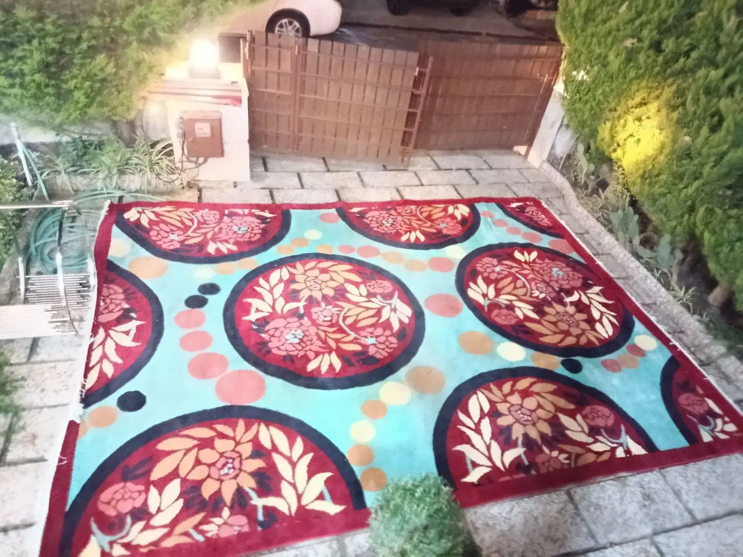 فرش ۱۲متری شایلی کاشان زمینه آبی فانتزی|فرش|نوشهر, |دیوار