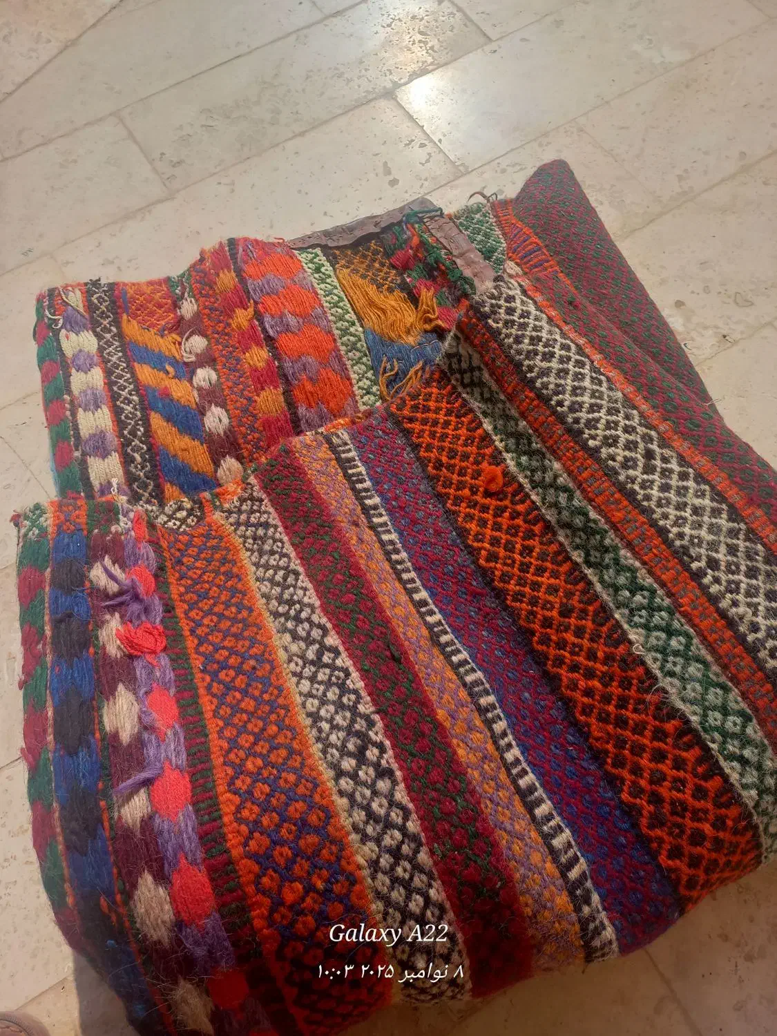 گلیم عتیقه|گلیم، جاجیم، گبه|یزد, |دیوار