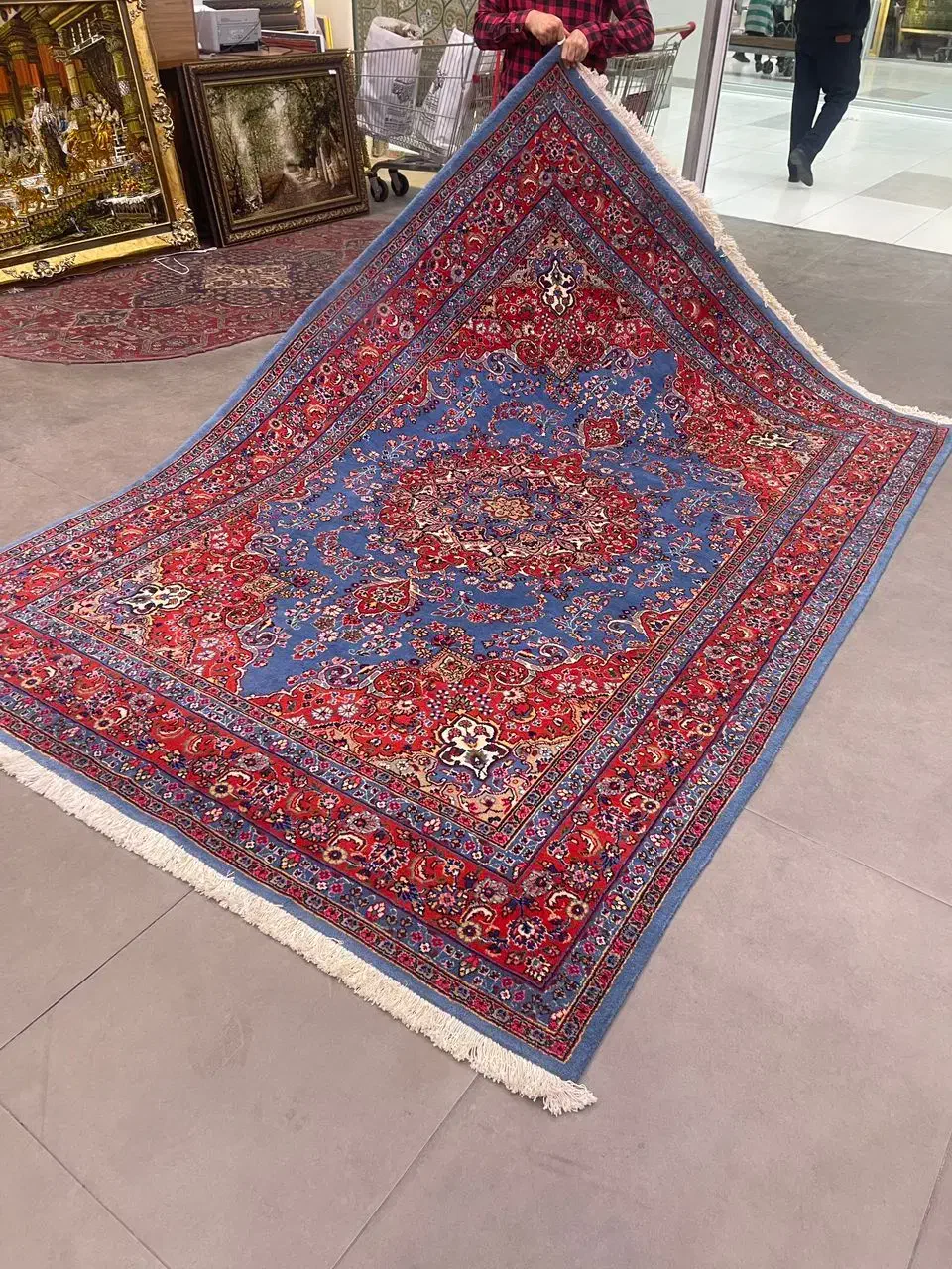 فرش دستباف (بساک) جفت ۶ متری اراک اعلا ۴۰ رج|فرش|مشکیندشت, |دیوار